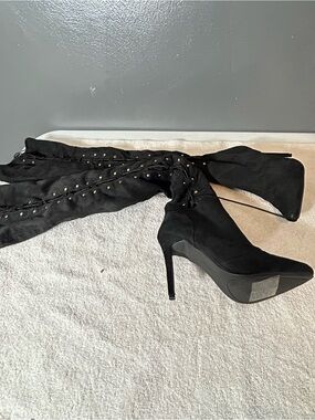 Women's Black Over-the-Knee High Heel Boots
